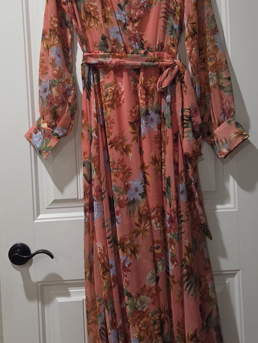 Floral Maxi Dress in Pink M